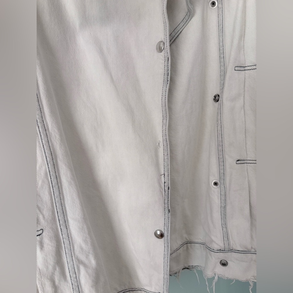 IRO Noumia Oversized Jacket Light Gray | Designer Denim Moto Jacket | Size  38 - Picture 5 of 6